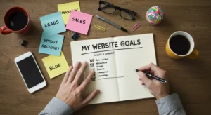 A checklist for website goals, a key step when considering how to choose a WordPress web designer.