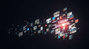 A screen displaying multiple unique website layouts generated by AI, showcasing the creative process of a modern web design company.
